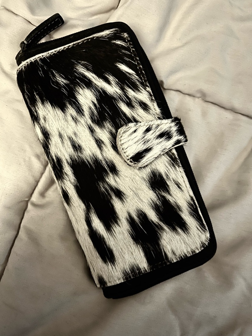 MAKE AN OFFER - MYRA BAG Cowhide Panda Era Zip Wallet Hair-on-hide